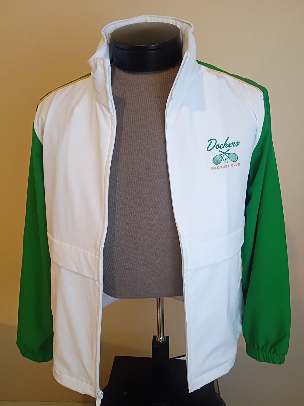 Dockers Racquet Club Anorak Quick Dry Jacket Hideaway Hood In Collar-NWT XS $120